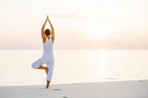 Yoga im Sonnenuntergang